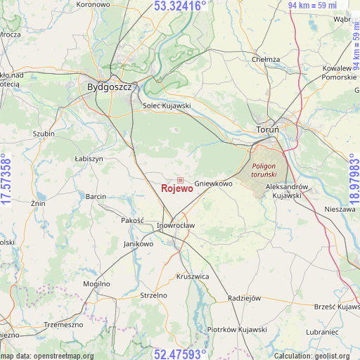 Rojewo on map