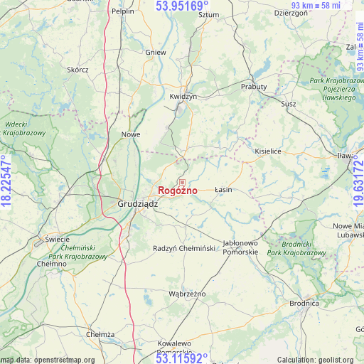 Rogóźno on map