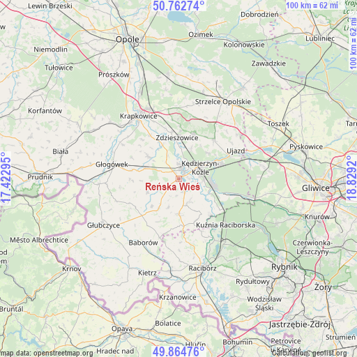 Reńska Wieś on map