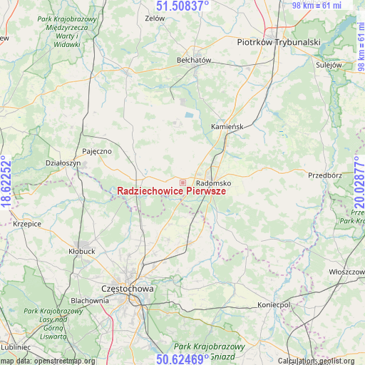 Radziechowice Pierwsze on map