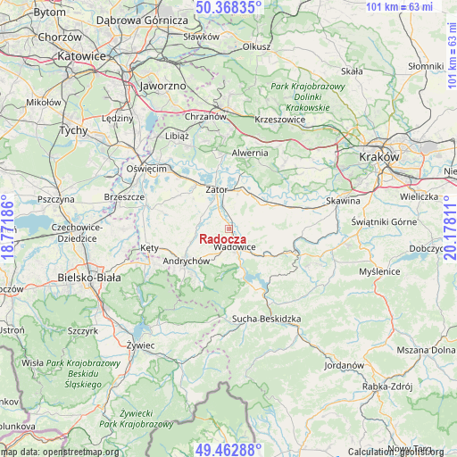 Radocza on map