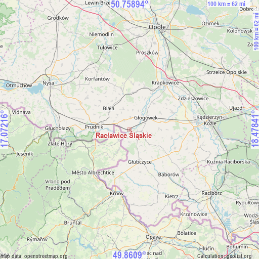 Racławice Śląskie on map