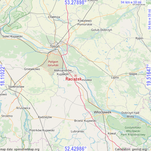 Raciążek on map