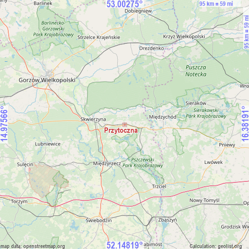 Przytoczna on map