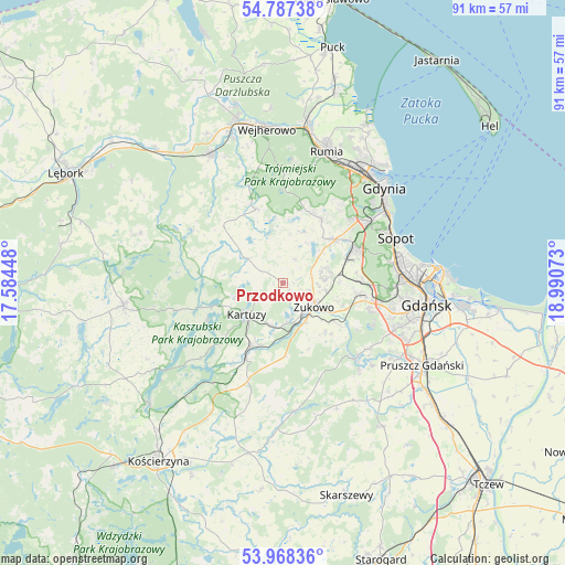 Przodkowo on map