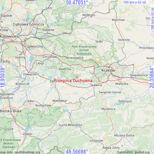 Przeginia Duchowna on map