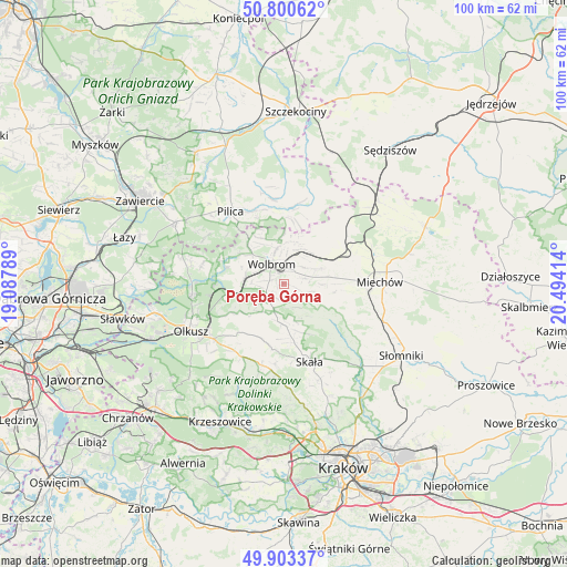 Poręba Górna on map