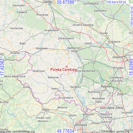 Polska Cerekiew on map