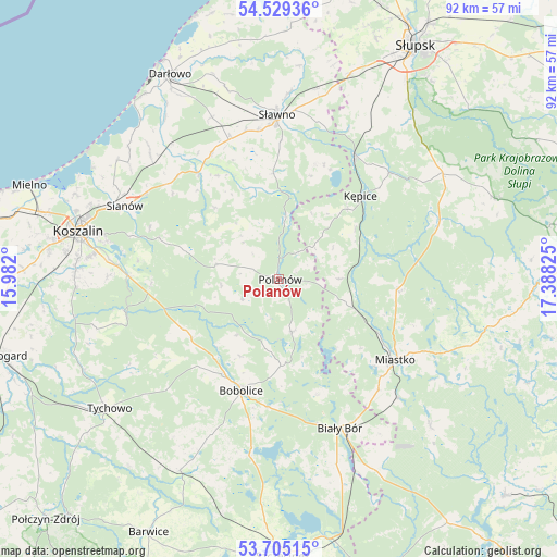 Polanów on map