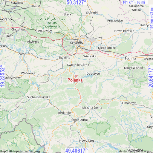 Polanka on map