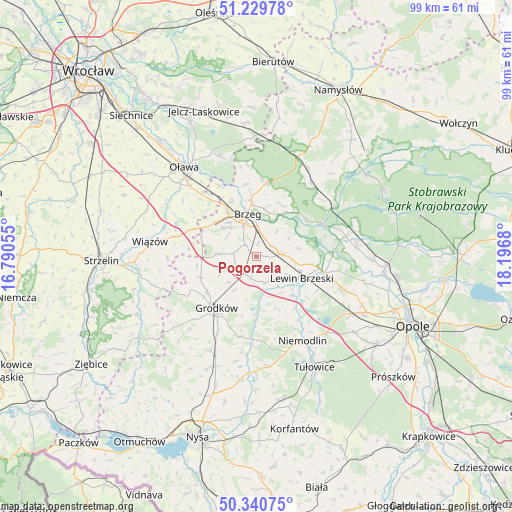 Pogorzela on map