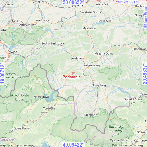 Podsarnie on map