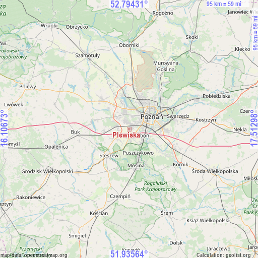 Plewiska on map