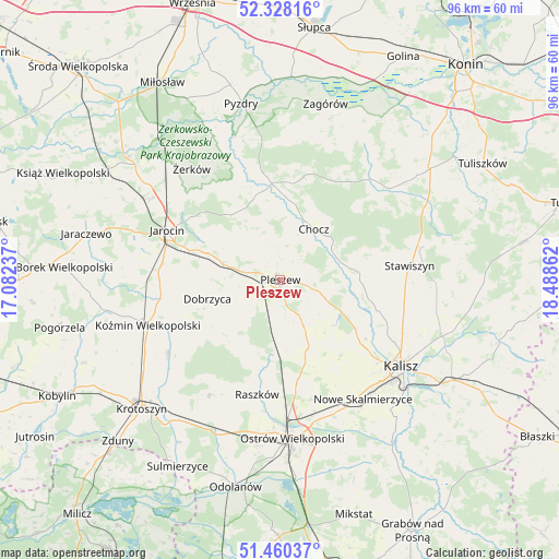 Pleszew on map