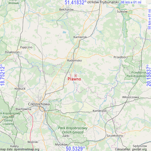 Pławno on map