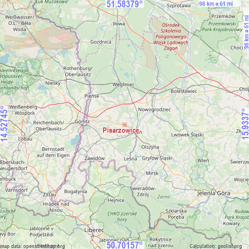 Pisarzowice on map
