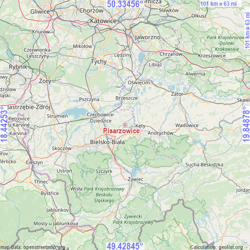 Pisarzowice on map