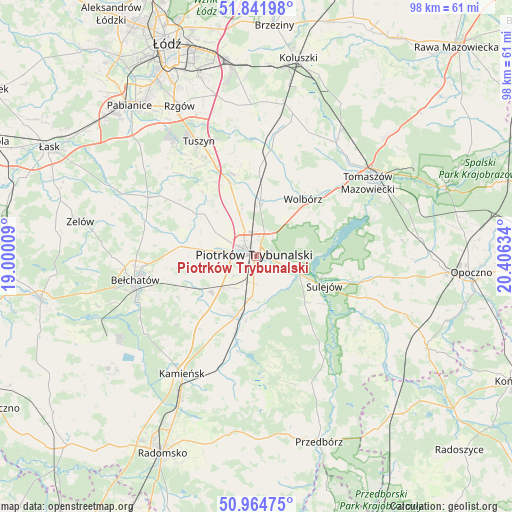 Piotrków Trybunalski on map
