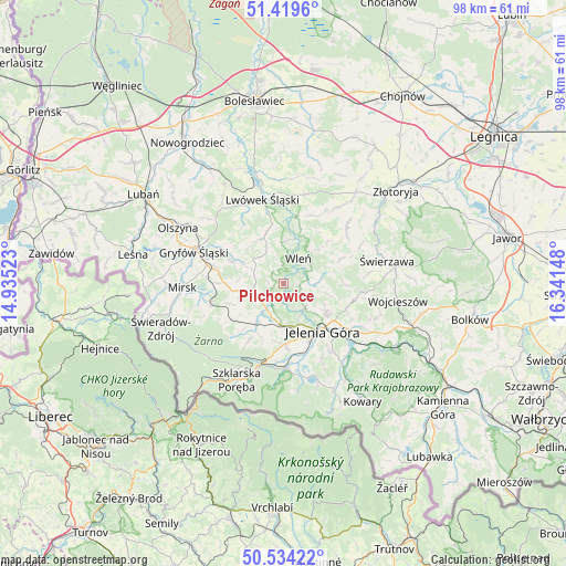Pilchowice on map