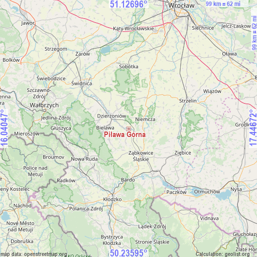 Piława Górna on map