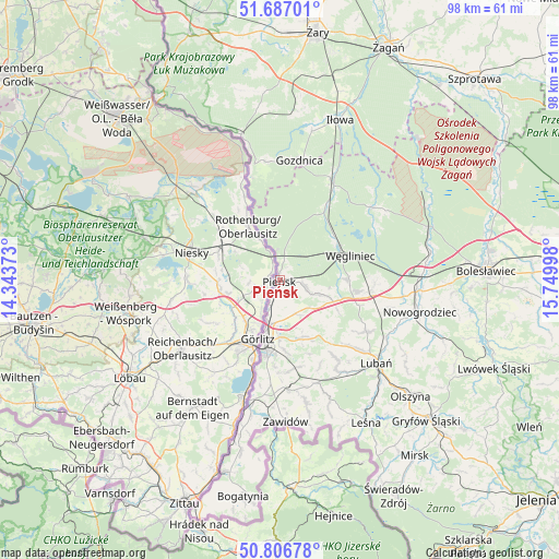 Pieńsk on map