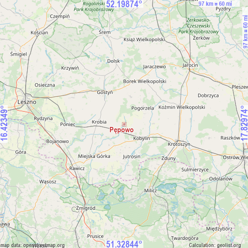 Pępowo on map