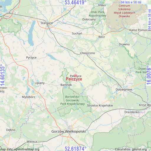 Pełczyce on map