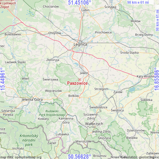 Paszowice on map