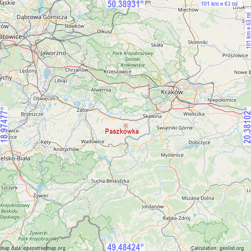 Paszkówka on map