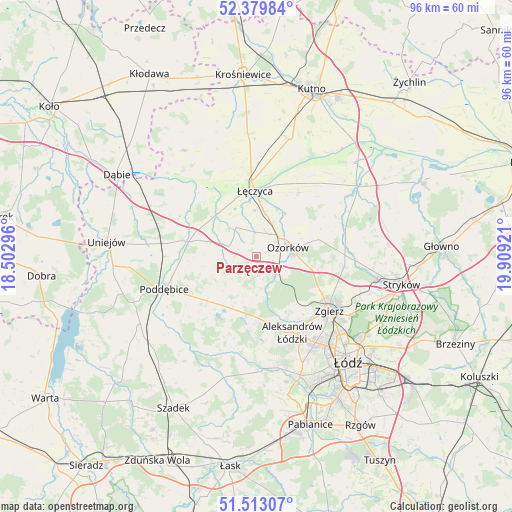 Parzęczew on map