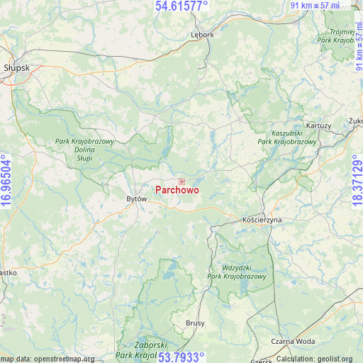 Parchowo on map