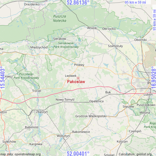 Pakosław on map