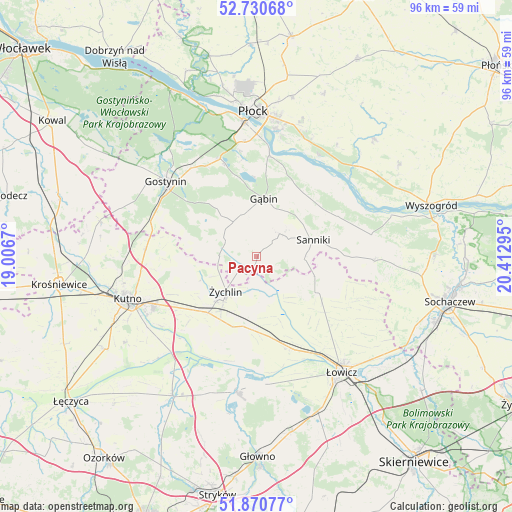 Pacyna on map