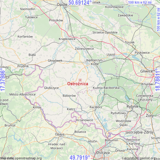 Ostrożnica on map