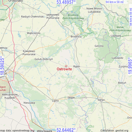 Ostrowite on map