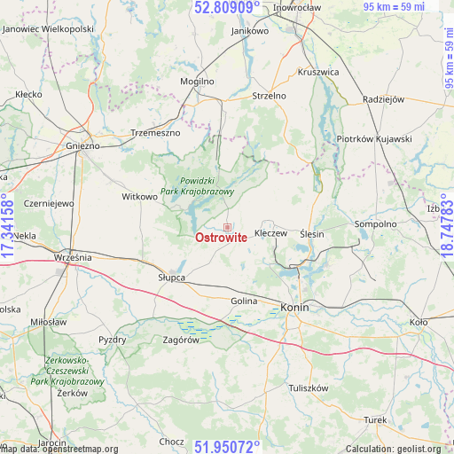 Ostrowite on map
