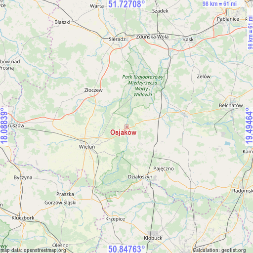 Osjaków on map