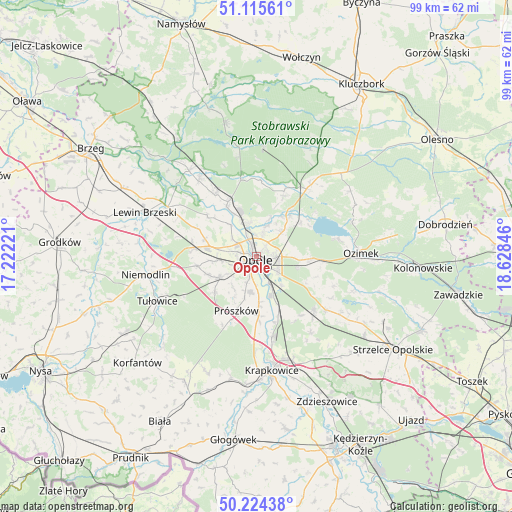 Opole on map