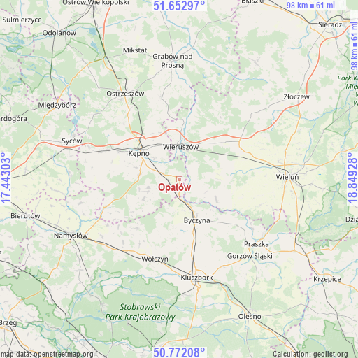 Opatów on map