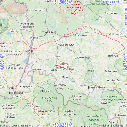 Olszyna on map