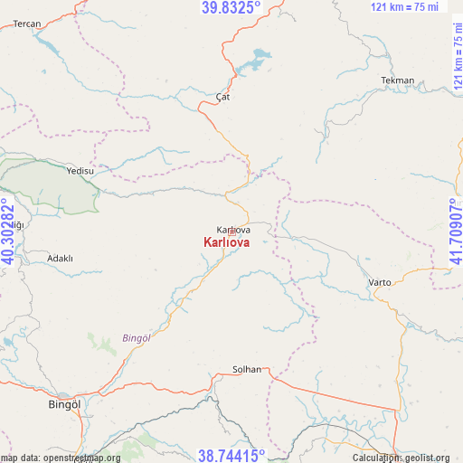 Karlıova on map