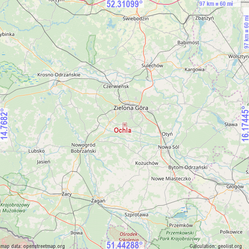 Ochla on map