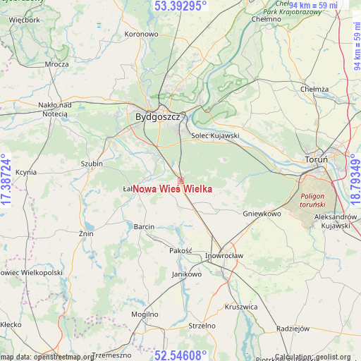 Nowa Wieś Wielka on map