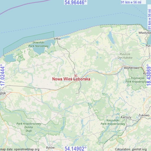 Nowa Wieś Lęborska on map