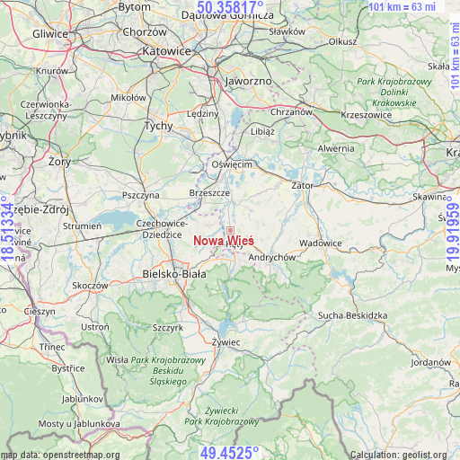 Nowa Wieś on map
