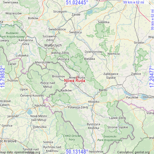 Nowa Ruda on map