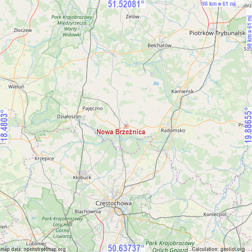 Nowa Brzeźnica on map