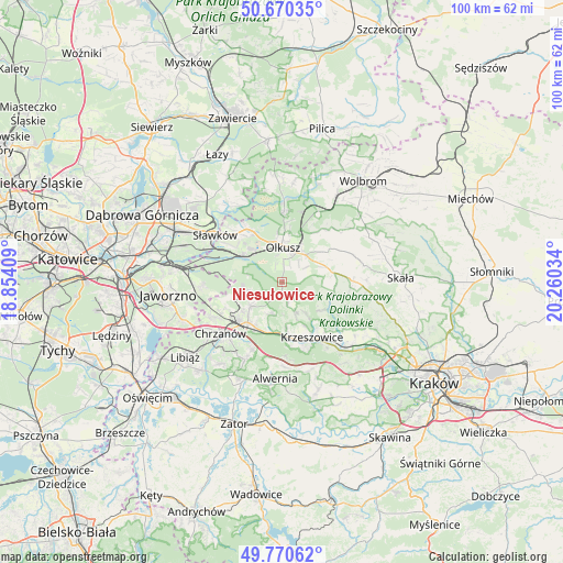 Niesułowice on map