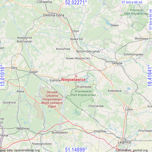 Niegosławice on map