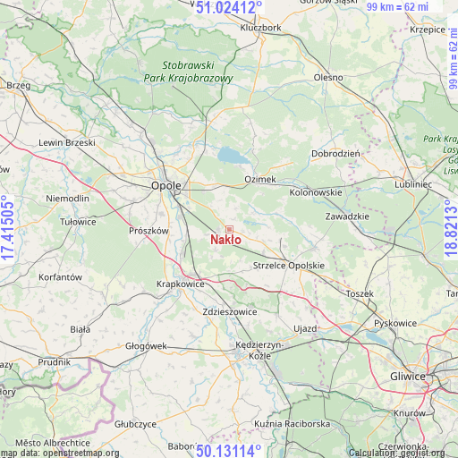 Nakło on map